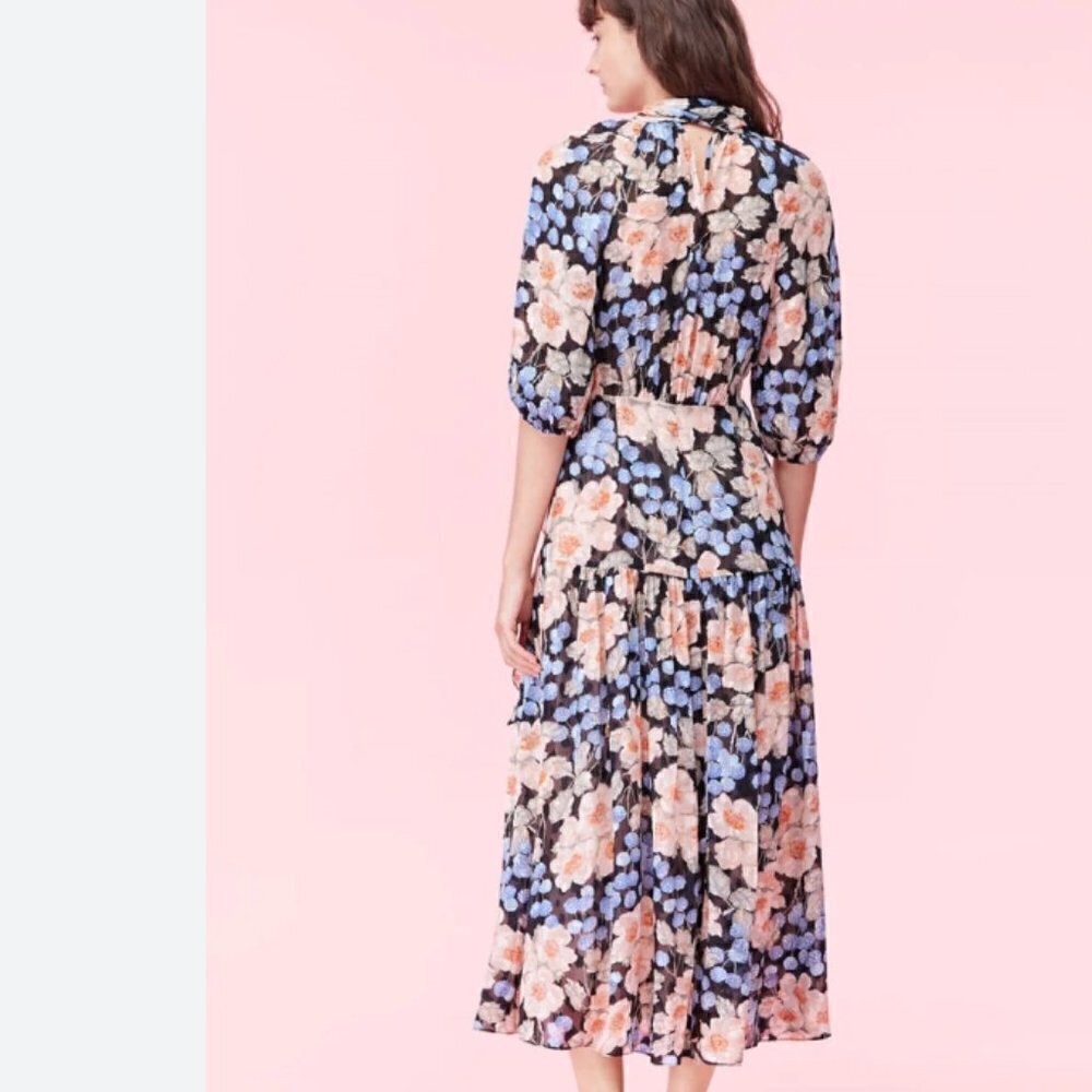 Rebecca Taylor Blush Rose Tie Neck Dress - size 2 , New-With-Tags - Picture 2 of 3